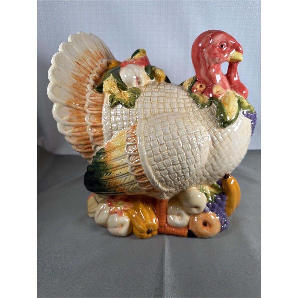 Ceramic Thanksgiving Turkey Table Centerpiece Decor - Harvest Design Figurine
